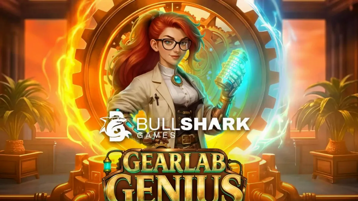 Gearlab Genius স্লটের স্টিমপাঙ্ক থিম এবং যান্ত্রিক কর্মশালার দৃশ্য